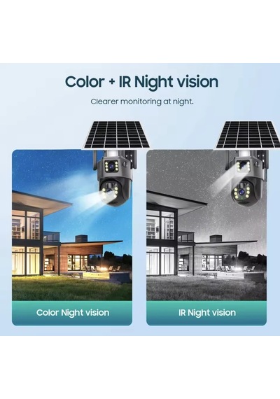 C4 V380 Pro 4mp Çift Lens Solar 4g Sim Kartlı Btk Kayıtlı Ptz Güvenlik Kamerası