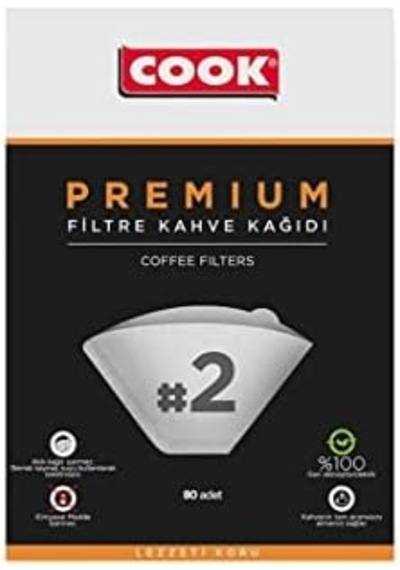 Premium Filtre Kahve Kağıdı - Ebat 2, 80 Adet Çelik
