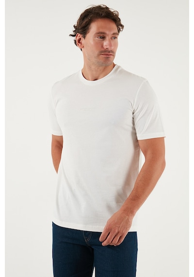 Buratti Pamuklu Baskılı Regular Fit Bisiklet Yaka Erkek T Shirt 59020205 Ekru