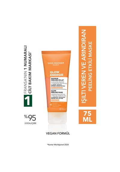 Yves Rocher Peeling Maske - %5 Aha - Işıltı Veren Botanik Kompleks Bakım Glow Energie 75ml-91326