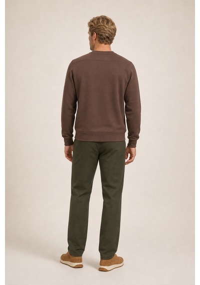 Redline Clavin Erkek Regular Fit Yeni Sezon Pamuklu Sweatshirt Kahve