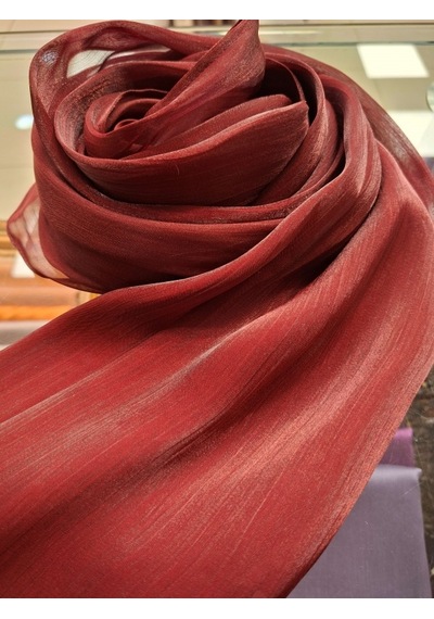 İpek Dükkanı Organza Shımmer Abiye Üzeri Parlak Şal Koyu Bordo