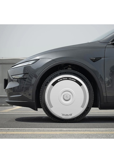 Haloblk Halodısc 2 Silver Track - Tesla Model Y - 19 İnç Aerodinamik Beyaz Jant Kapağı - 4 Adet