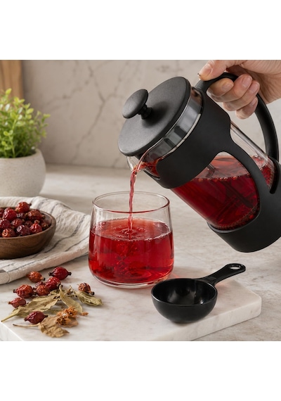 Tr French Press 350ml Kahve Makinesi, Kaşık Dahil Pot, Filtre Kahve Bitki Çayı Ihlamur Kuşburnu Sürahisi, Çay Dem Diğer