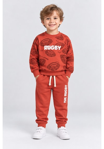 Ahengim Erkek Çocuk Rugby Topu Baskılı Pamuklu Sweatshirt Ve Pantolon Eşofman Takımı Ak119 Turuncu Ahengim Erkek Çocuk Rugby Topu Baskılı Pamuklu Sweatshirt Ve Pantolon Eşofman Takımı Ak119 Turuncu