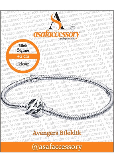 Avengers Klipsi Bileklik 16 Cm Gümüş