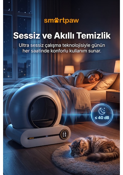 Smartpaw Nova Cat Pro Akıllı Otomatik Kedi Tuvaleti Distribütör Garantili