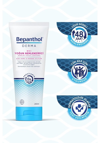 Derma Kuru Ve Hassas Ciltler İçin Günlük Yoğun Nemlendirici Vücut Losyonu 200 Ml