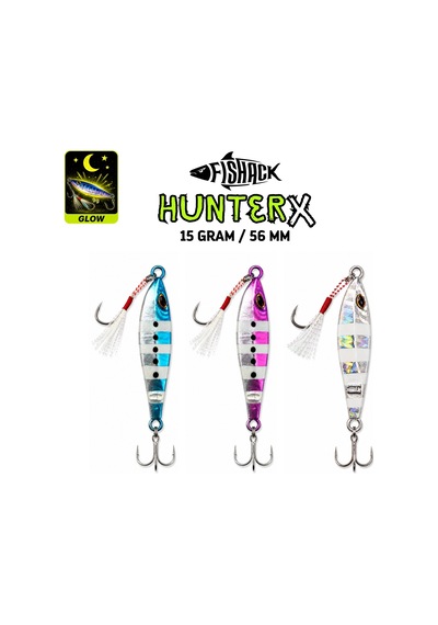 3'lü Metal Jig Yem Seti - Fishack Hunterx - 15g 56mm