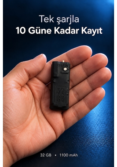 32 Gb Mini Ses Kayıt Cihazı 10 Güne Kadar Kayıt Sese Duyarlı Tek Tuşla Kayıt Usb Otg