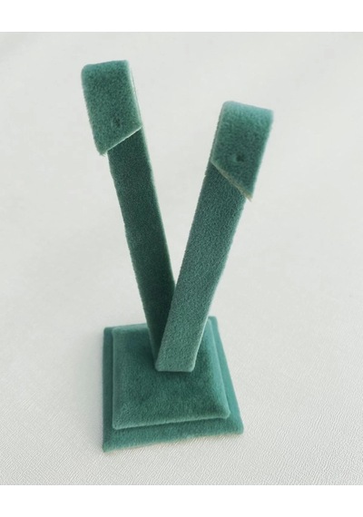 Yerli Üretim Süet Kumaş Yeşil Renk 10 Cm Küpe Sergileme Aksesuar Çok Renkli