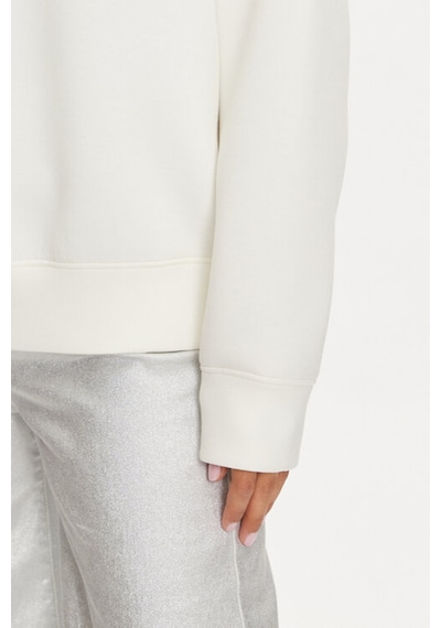 Guess Kadın Cecılıa Parlak Logolu Sweatshirt - Krem Krem
