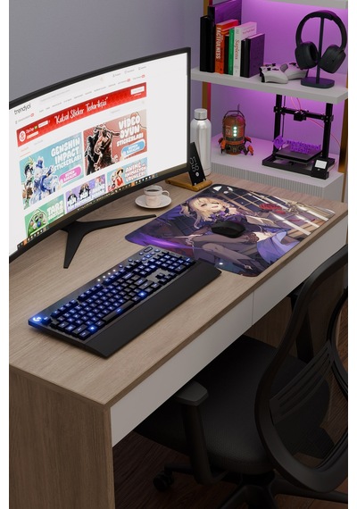 Fischl Genshin Impact Anime Gacha V4 - 48x40 Xl Gaming Mouse Pad Fare Altlığı