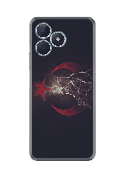 Realme 50 Pro 4g Kılıf Desenli Silikon Kurt Ve Ay Yıldız 1403