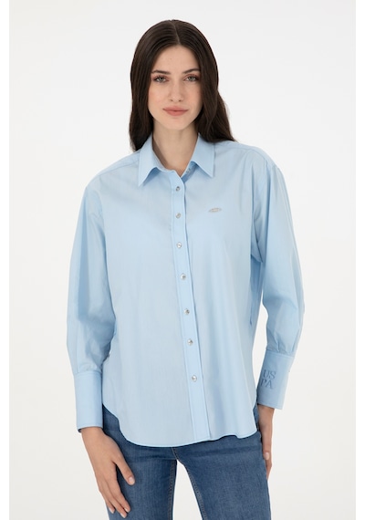 U.s. Polo Assn. Kadın Açık Mavi Gömlek Desenli 50293802-vr003 Açık Mavi