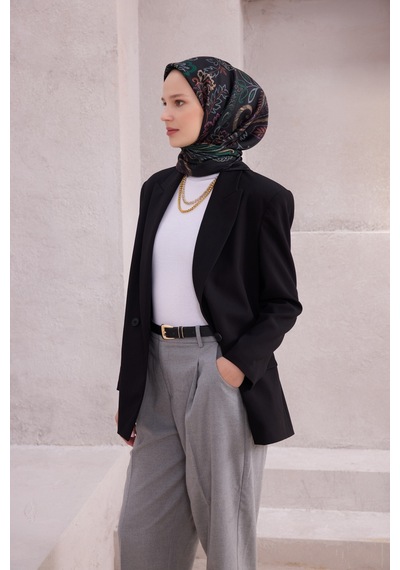 BELLİ Saf İpek Twill Eşarp 4207d01 Siyah - 34