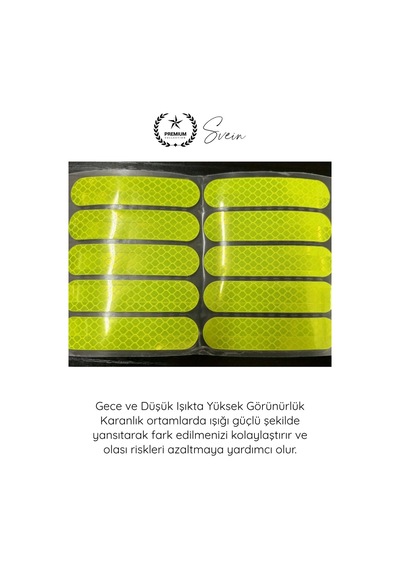Reflektör Reflektör Honeycomb Reflektif Güvenlik Bandı Altıgen Petek Dokulu 10 Adet Sticker Seti Ya