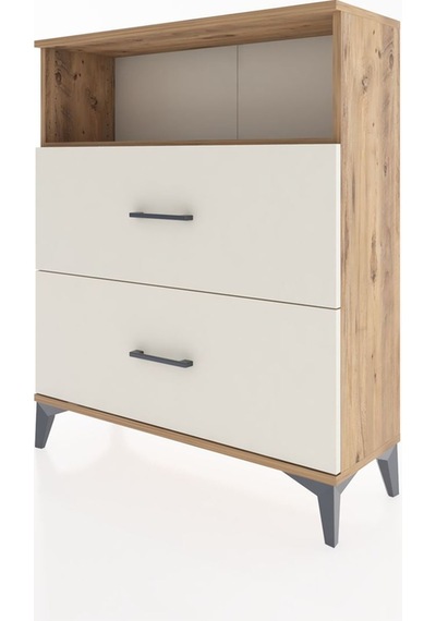 Arges Şifonyer Tek Raflı 2 Çekmeceli 88x30x106 Çam-aytaşı Çam