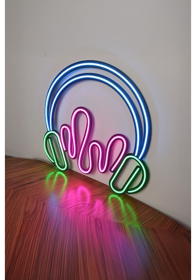 Headphone Neon Dekor Çok Renkli