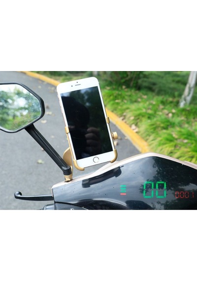 Tex 2084-9 Ayna Bağlantılı Motosiklet Alüminyum Telefon Tutucu Navigasyon