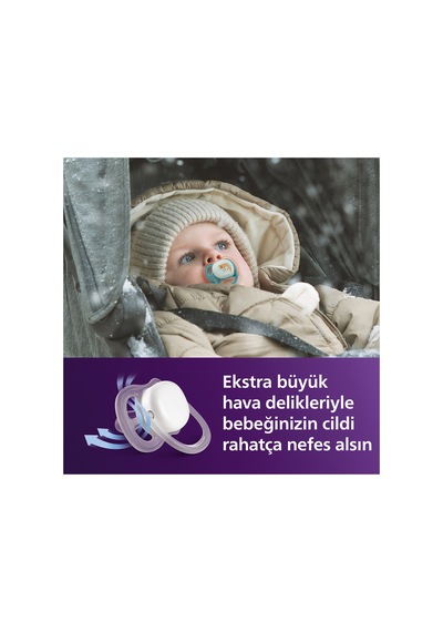 Ultra Air Gece Emziği, Ortadontik, Karanlıkta Parlayan, 18+ Ay, Erkek, Scf376/32 Mavi Hayvanlar