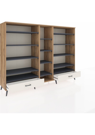 Hyperion Dolap 14 Raflı 2 Çekmeceli 220x44x163 Çam-antrasit/ayta Çam-antrasit/aytaşı Hyperion Dolap 14 Raflı 2 Çekmeceli 220x44x163 Çam-antrasit/ayta Çam-antrasit/aytaşı