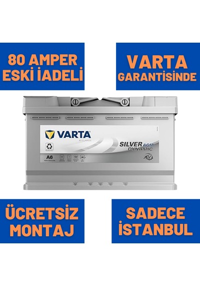 12v 80 Ah 80 Amper Agm Varta Akü A6 Start Stoplu