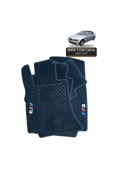 Oto Halı Paspas Seti Bmw 3 E46 Cabrio 2000 2007 Uyumlu Sport Kaymaz & Şık Tasarım