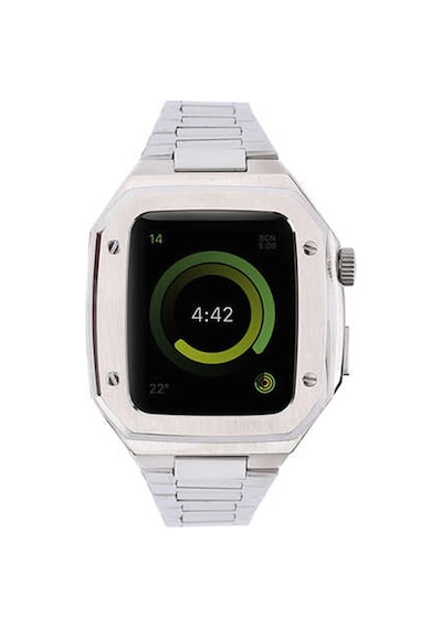Lvsqvr Newface Apple Uyumlu Watch 45mm Metal Petek Kasalı Kordon - Gümüş