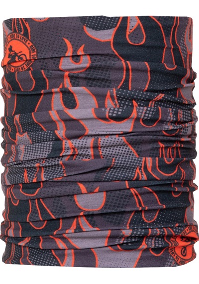 Ride To Love Burn Alev Desenli Bandana & Boyunluk Siyah - Kırmızı