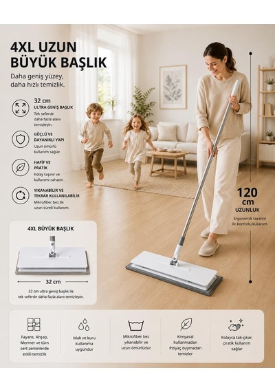 Akıllı Mop Krafz One Click Otomatik Bez Yakalayan Temizlik Seti - Kıskaçlı Duvar Ve Yer Yüzey Mopu, Tüm Bezlerle Ve Islak Mendille Uyumlu El Değmeden Bez Değiştiren 2 Adet Mikrofiber Bez Hediyeli Çok Renkli Akıllı Mop Krafz One Click Otomatik Bez Yakalayan Temizlik Seti - Kıskaçlı Duvar Ve Yer Yüzey Mopu, Tüm Bezlerle Ve Islak Mendille Uyumlu El Değmeden Bez Değiştiren 2 Adet Mikrofiber Bez Hediyeli Çok Renkli