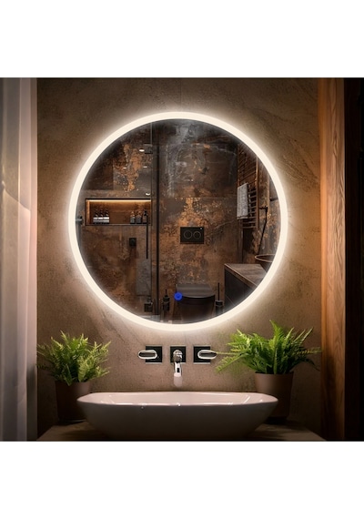 Orbit Led'li Kumlamalı Lavabo & Banyo Aynası Dokunmatik Sensörlü 70 X 70 Günışığı