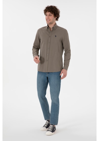 U.s. Polo Assn. Erkek Vizon Gömlek Basic 50306338-vr052 Vizon