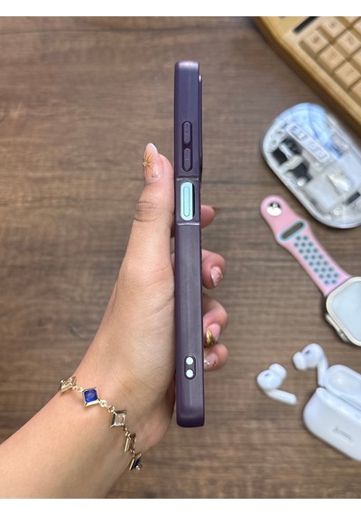 Samsung Galaxy Note 20 Ultra Uyumlu Premium Deri Dokulu Darbelere Dayanıklı Nazal Silikon Kılıf Mor