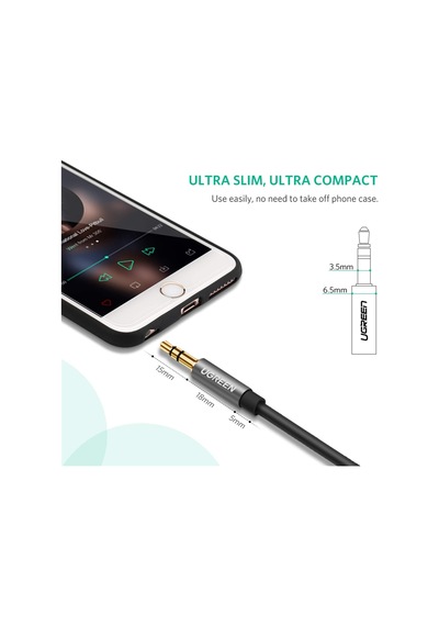 3.5 Mm Jack Ses Aux Uzatma Kablosu, Siyah 5 Metre
