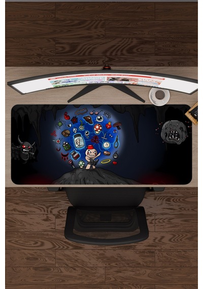 Binding Of Isacc Kaymaz Dikişli Kauçuk Oyuncu Mousepad V5 - 90x40 Xxl Gaming Mouse Pad Fare Altlığı