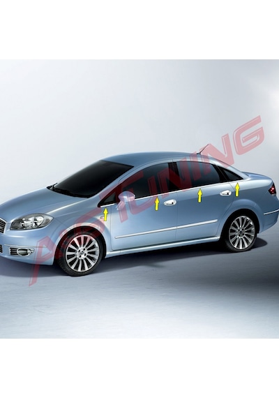 Fiat Linea Krom Cam Çıtası Tk 2006 Üzeri 8Prç Paslanmaz Çelik N11.269