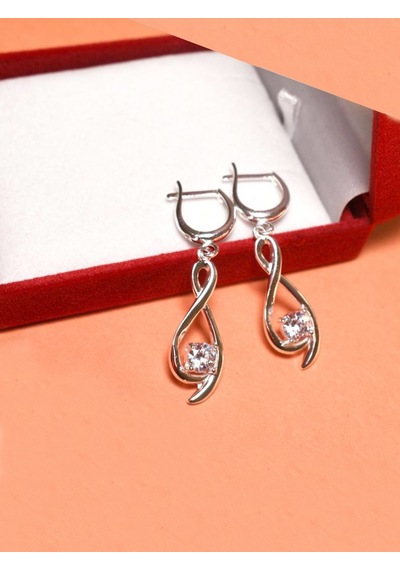 Brezza Lusso Jewelry 925 Ayar Gümüş Sonsuzluk Sallantılı Bayan Küpe