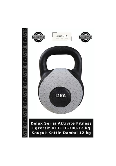 Delux Serisi Aktivite Fitness Egzersiz Kettle-300-12 Kg Kauçuk Kettle Dambıl 12 Kg