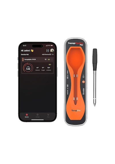 Thermopro Tp970 Tempspike Plus Tam Kablosuz Akıllı Et Termometresi, 182m Ultra Menzilli Bluetooth Barbekü Ve Fırın Isı Ölçer Turuncu Thermopro Tp970 Tempspike Plus Tam Kablosuz Akıllı Et Termometresi, 182m Ultra Menzilli Bluetooth Barbekü Ve Fırın Isı Ölçer Turuncu