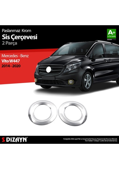 S-dizayn Mercedes Vito W447 Krom Sis Farı Çerçevesi 2 Prç. 2014-2020