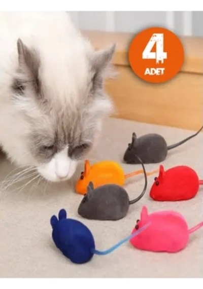 Mey İthalat Kedi Eğitim Oyun Faresi 4 Adet