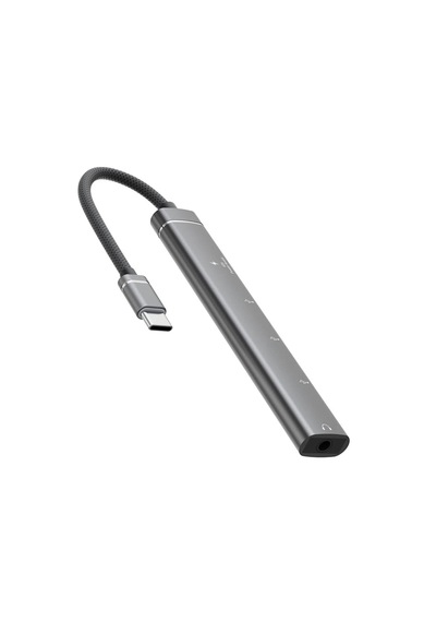 Cr15 5in1 Type-c'den 2ad Type-c, 2ad Usb A Çoklayıcı 3,5mm Kulaklık Çıkışlı Usb C Adaptör Alüminyum Kasa