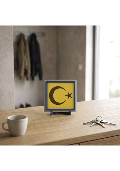 Hilal Ve Yıldız Temalı Seçkin Masaüstü Aksesuarı, Modern Evlerin Estetik Tamamlayıcısı 10x10 Cm