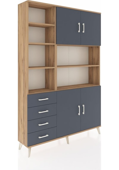 Arges Dolap 9 Raflı 4 Çekmeceli 4 Kapaklı 132x30x195 Çam-antrasit/antrasit Antrasıt/antrasıt Arges Dolap 9 Raflı 4 Çekmeceli 4 Kapaklı 132x30x195 Çam-antrasit/antrasit Antrasıt/antrasıt
