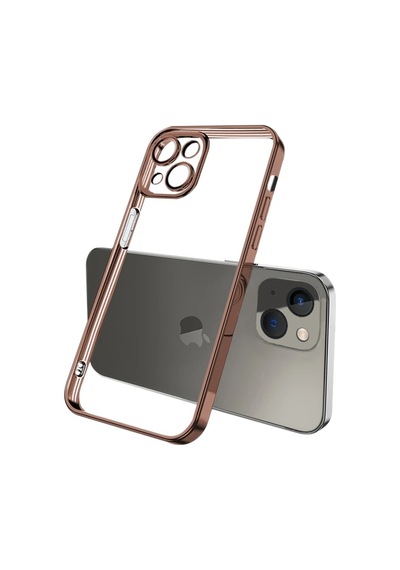 Hepsi Ally Fashion Series iPhone Uyumlu 13 6.1inç Kılıf Renkli Kenar Lazer Çerçeveli Silikon Kılıf- 5775 Najmaddin Mavi