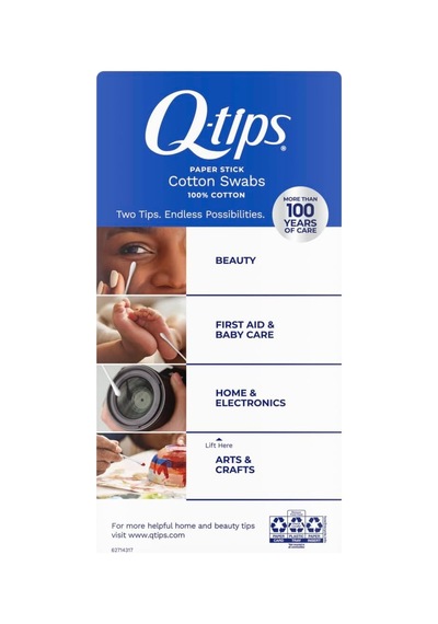 Q-tips Hijyen Ve Güzellik Bakımı İçin Pamuklu Çubuklar% 100 Pamuklu 375 Sayım İle Yapılan Orijinal Pamuklu Çubu