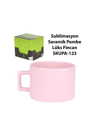 Sublimasyon Seramik Pembe Lüks Fincan - Kutulu