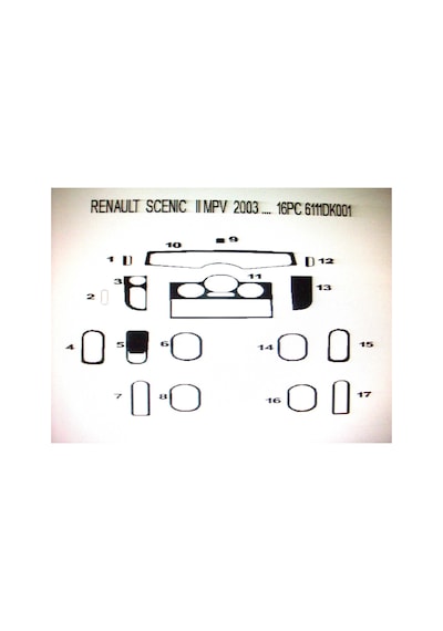 Renault Scenıc 2004-2009 16 Parça Torpido Kaplama Renk Beyaz