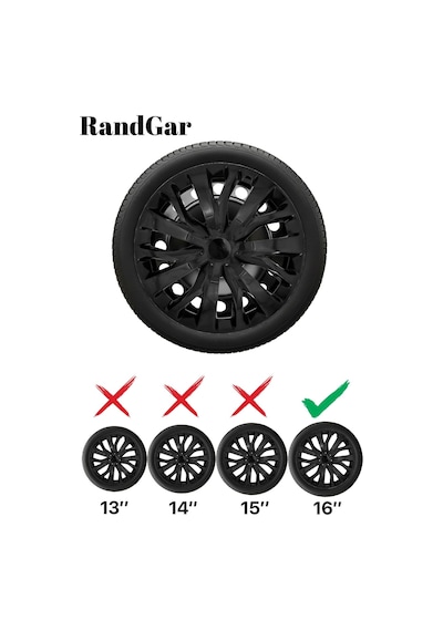 Fiat Freemont 16 İnç Jant Kapağı 4 Adet Siyah S116 Rand